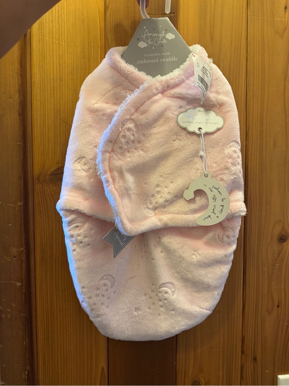 Sweet Baby Girl Swaddle Blankie Pink 0-3 Months "Amongst The Clouds"